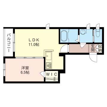 アデランテ(1LDK/3階)の間取り写真