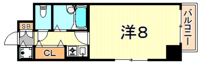 リーガル神戸元町(1K/2階)の間取り写真