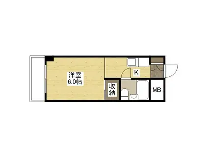 東福山駅前ビル(1K/2階)の間取り写真