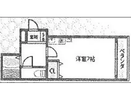 シャローム近江(ワンルーム/3階)の間取り写真
