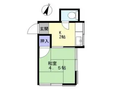 ミズカハイム(1K/2階)の間取り写真