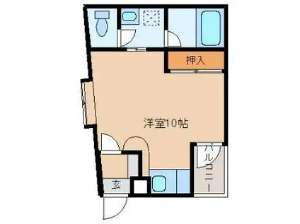 ライトコート(ワンルーム/2階)の間取り写真