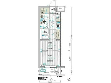 ブライズ堀切菖蒲園(1K/5階)の間取り写真