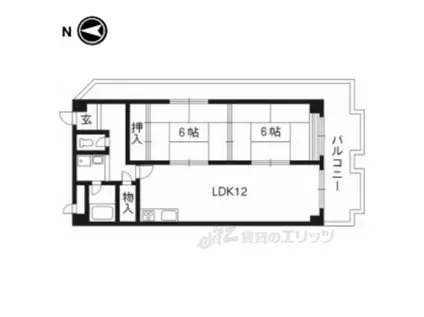ゲートリバーハイツ(2LDK/2階)の間取り写真