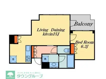 宮益坂ビルディング ザ・渋谷レジデンス(1LDK/10階)の間取り写真