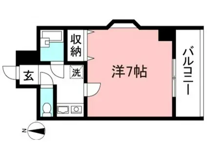 ジューンビル(1K/4階)の間取り写真