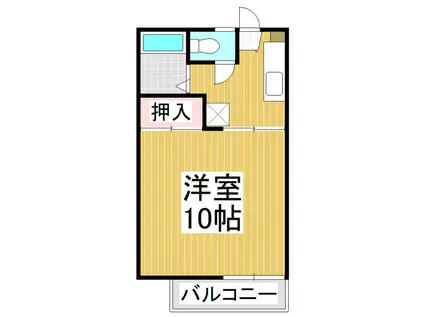 シャンブル花岡(1K/2階)の間取り写真