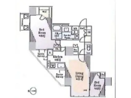 CAVANA南青山(2LDK/3階)の間取り写真