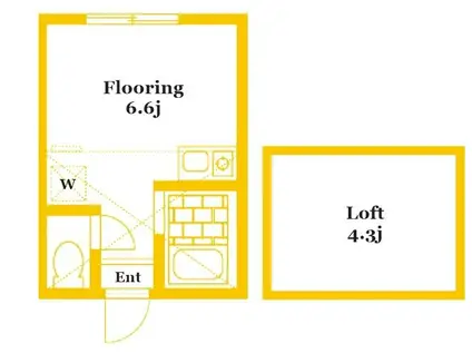 ユナイト野川ラヴィアンローゼ(ワンルーム/2階)の間取り写真