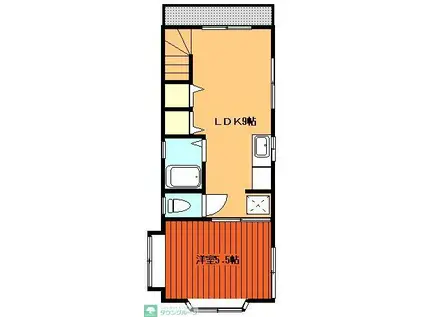 今水仲町コーポ(1K/2階)の間取り写真