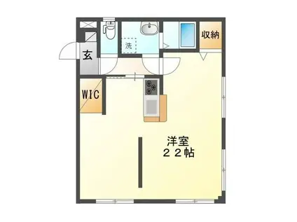 ニューバリア忠興(ワンルーム/3階)の間取り写真