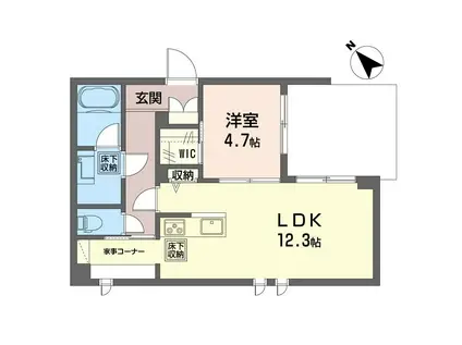 カーサベレオ池袋(1LDK/1階)の間取り写真