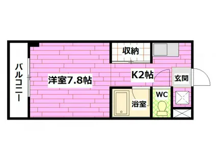 東幸ビル(1K/3階)の間取り写真