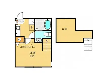 N-FLAT(1K/2階)の間取り写真