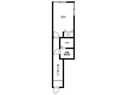 ハーモニー八王子(1K/2階)の間取り写真