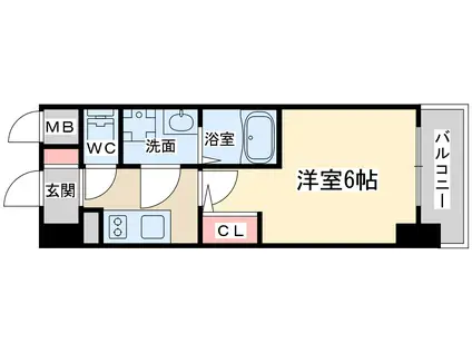 エスリードレジデンス梅田マークス(1K/9階)の間取り写真