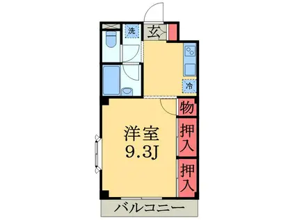 グランデュール麻衣III(ワンルーム/1階)の間取り写真