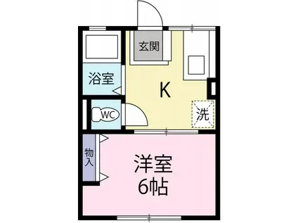 コーポ塚本(1K/2階)の間取り写真