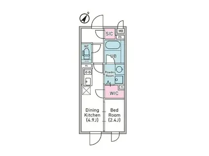 デュオメゾン渋谷松濤(1DK/3階)の間取り写真