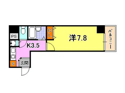 GENOVIA世田谷砧II(1K/10階)の間取り写真