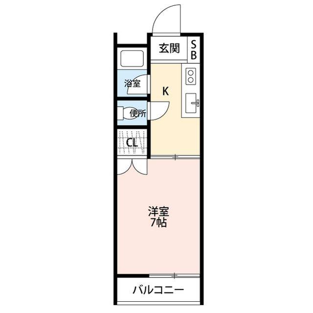 エステート旭町(1K/2階)の間取り写真