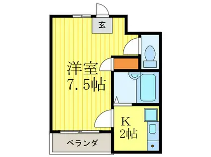 ナガオカームリー(1K/4階)の間取り写真