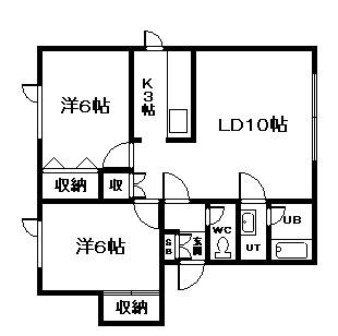 タケイチハイツB(2LDK/1階)の間取り写真