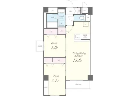 GARDEN COURT A 西高島平(2LDK/4階)の間取り写真