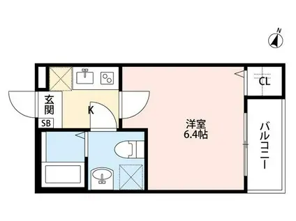 WATARIワタリ(1K/2階)の間取り写真