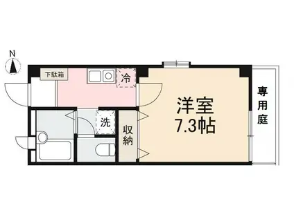 メゾンアヴェニール(1K/1階)の間取り写真