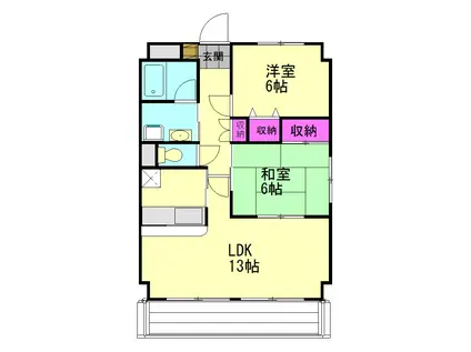 ロンドモンターニュ(2LDK/2階)の間取り写真