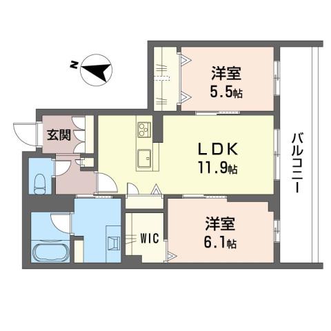 グレイス(2LDK/2階)の間取り写真