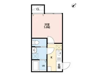 SAKURA AN(1K/1階)の間取り写真