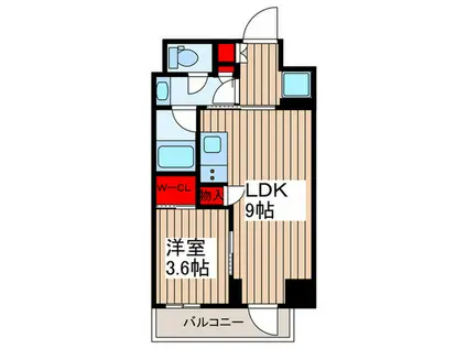 ザ・パークハビオ蕨(1LDK/8階)の間取り写真