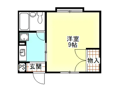 丸石ハイツ(1K/2階)の間取り写真