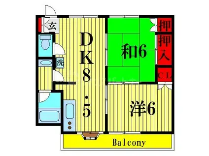 上小ハイツ(2DK/2階)の間取り写真