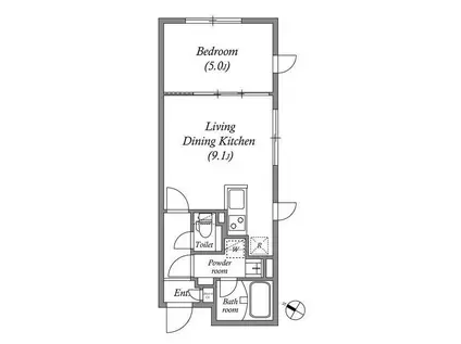 パセオ芦花公園(1LDK/4階)の間取り写真