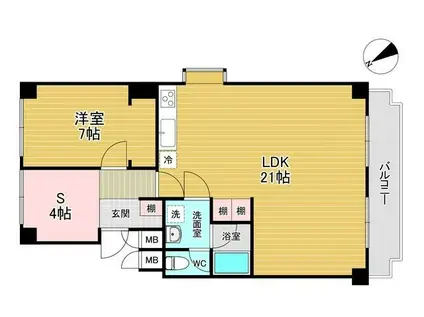 ロイヤルアークI(1SLDK/2階)の間取り写真