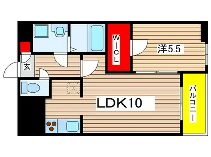 サニーストン瑞穂(1LDK/2階)の間取り写真