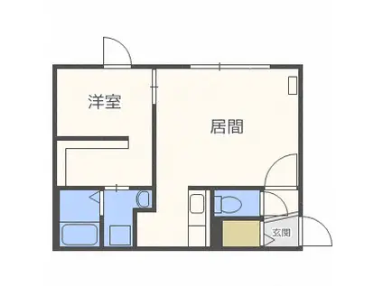 セナ元町(1LDK/4階)の間取り写真