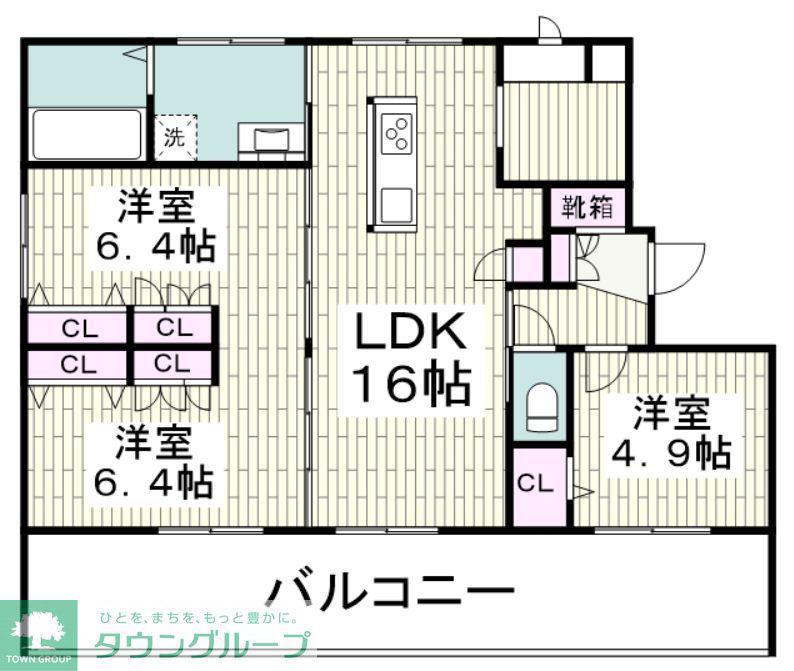MOANA(3LDK/3階)の間取り写真