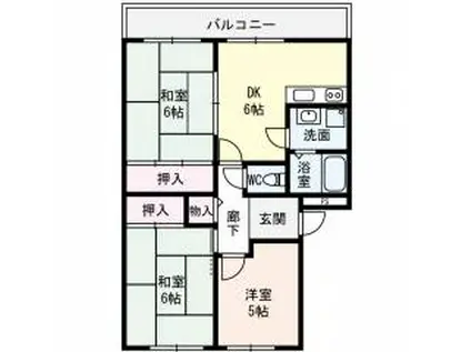 サンライズ青山(3DK/3階)の間取り写真