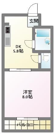 クレーバーマンションII(1DK/1階)の間取り写真