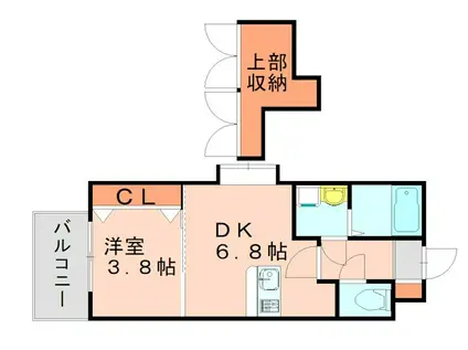 NO.66 GUARANTEE21 HAKATA(1DK/10階)の間取り写真