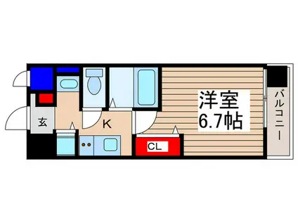 KLEBER(1K/4階)の間取り写真