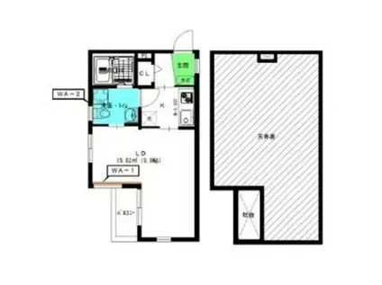 アコモ元中村(1K/2階)の間取り写真