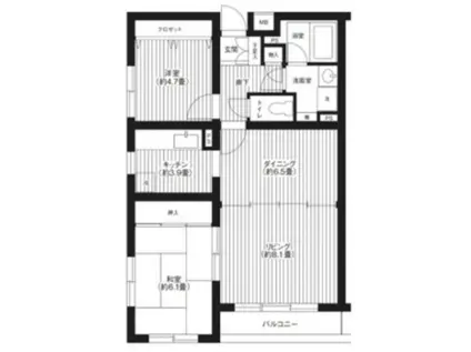 ベルメゾン長崎(3DK/3階)の間取り写真