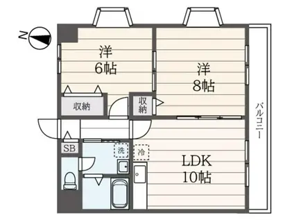 TWIN COURT・CAPELLA(2LDK/2階)の間取り写真