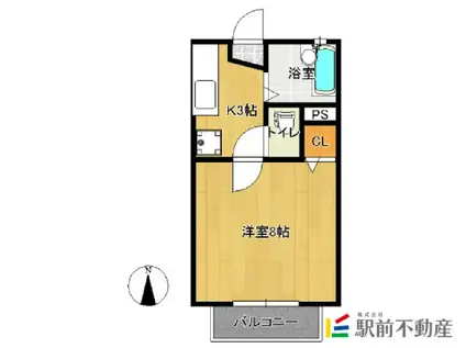 チョコハイツ(1K/1階)の間取り写真