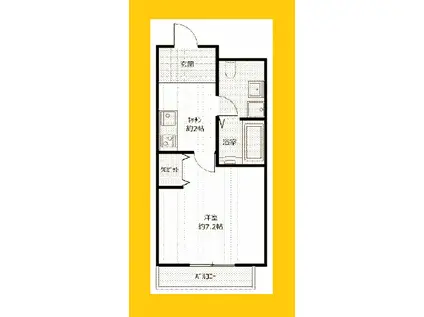 グランレジーナセンター南(1K/4階)の間取り写真